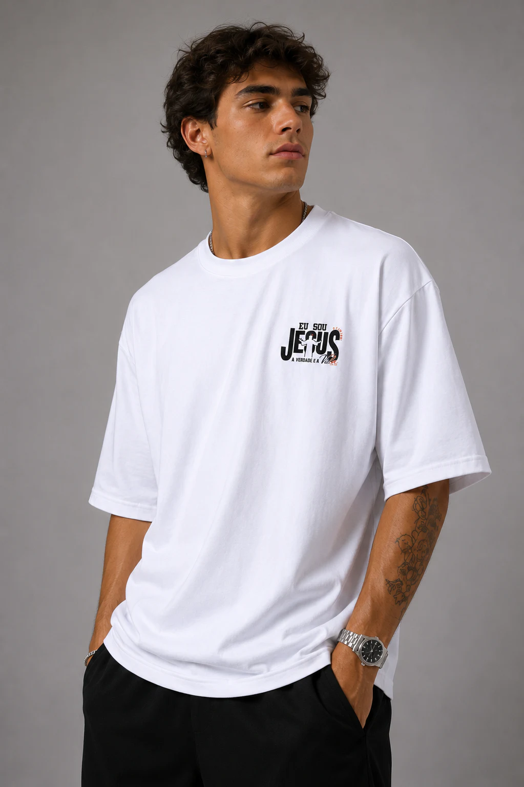 Camiseta Oversized Faith Eu Sou Jesus foto 5
