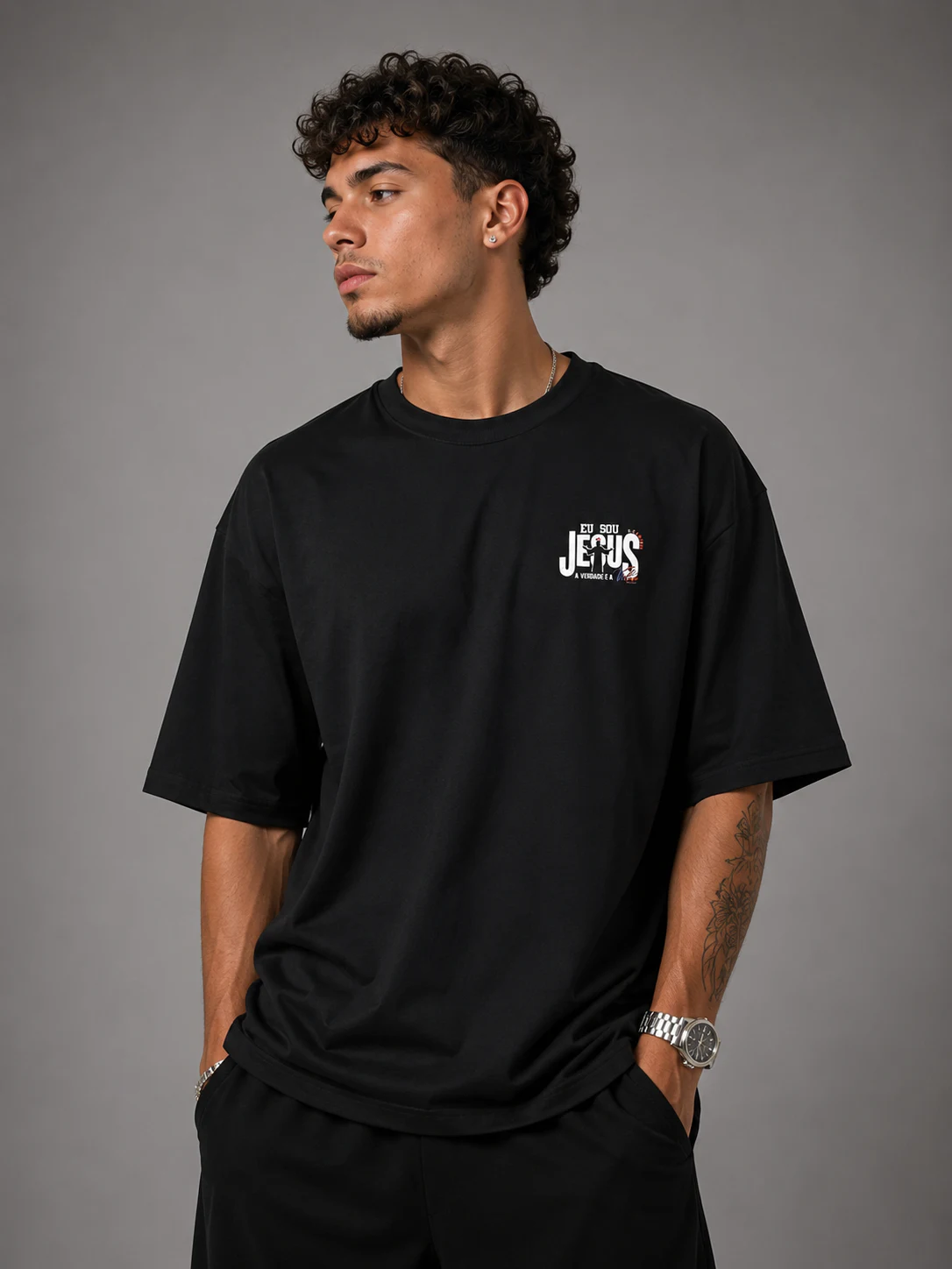 Camiseta Oversized Faith Eu Sou Jesus foto 4
